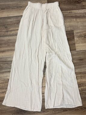 NEW Miou Muse Wide Leg Gauze Pants Cream Women’s Medium